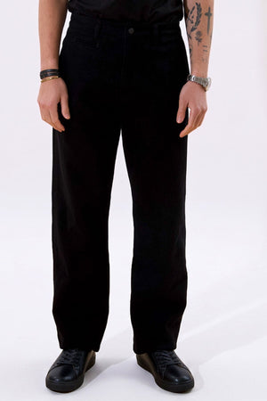 Chino dritto in cotone - Nero