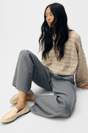 Lisa Wide Pant Aop - Media medio grigio