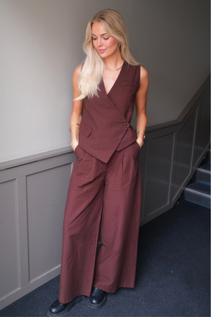 Melissa larga Pants - Marrone