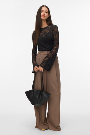 Kanya O-Neck Short Top - Black