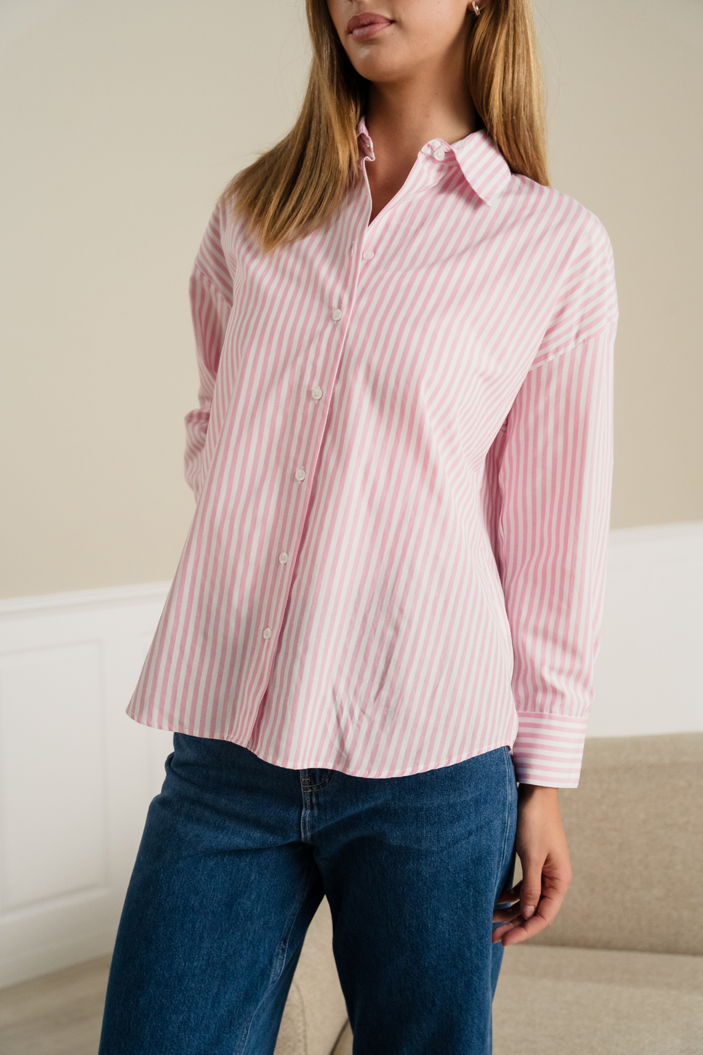 Camicia a strisce Layla - Pink