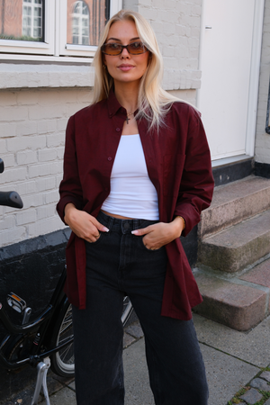 Fidanzato oxford camicia - Borgogna