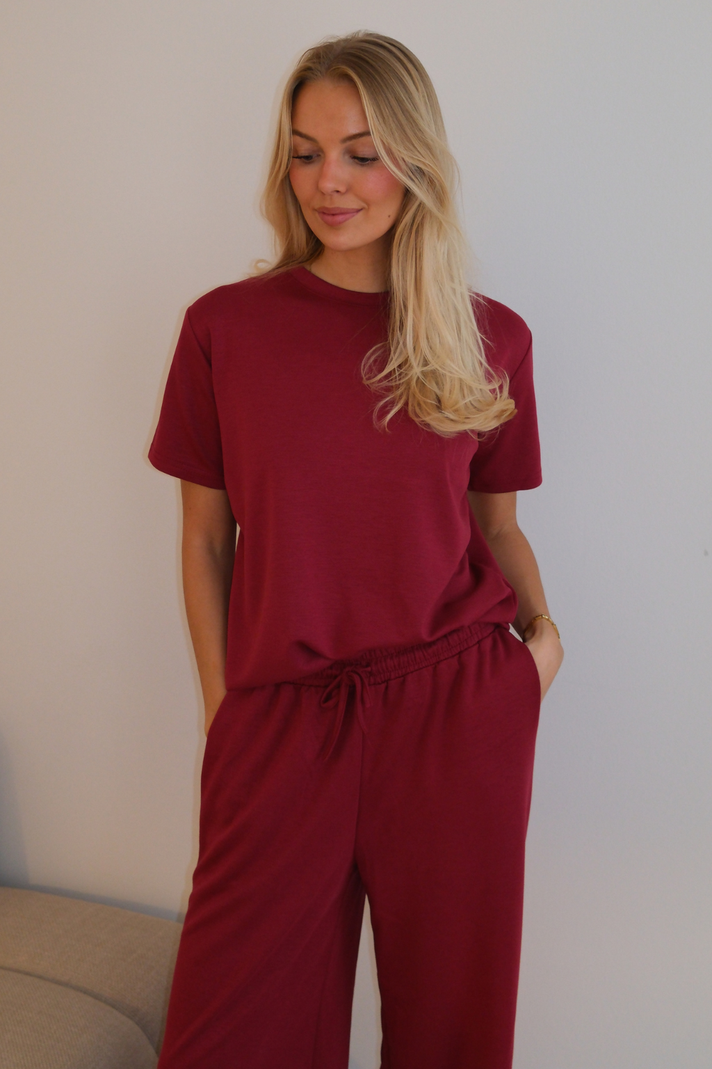 T -shirt Leah Shee - Borgogna
