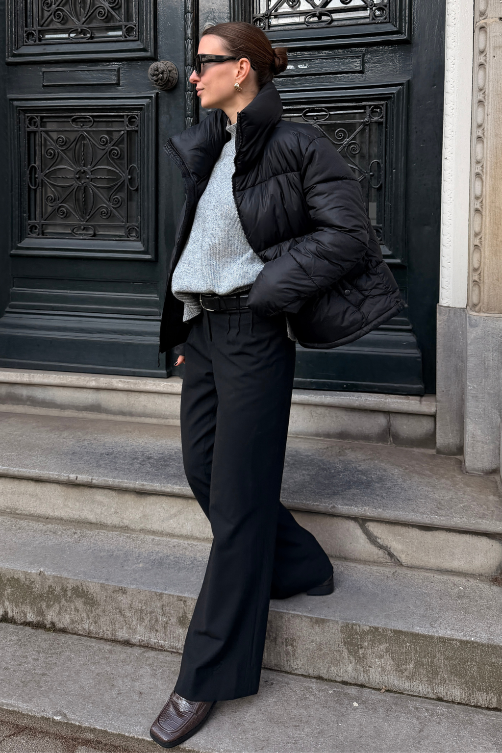 Giacca a puffer corta - Nero