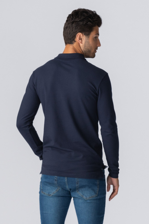 Polo a maniche lunghe muscolari - Navy