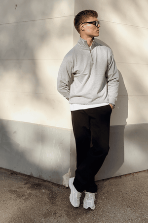 Sweatshirt Half Zip - Grey