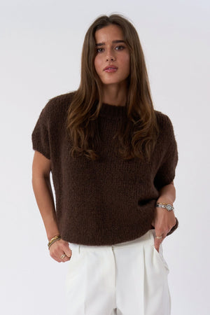 Maglia a maniche corte Chloe - Cioccolato