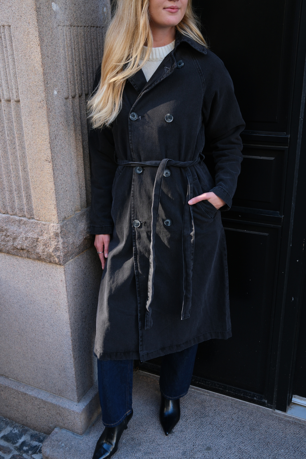 Trench di denim - Antracite