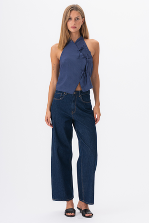 Top a strisce Silva - Navy