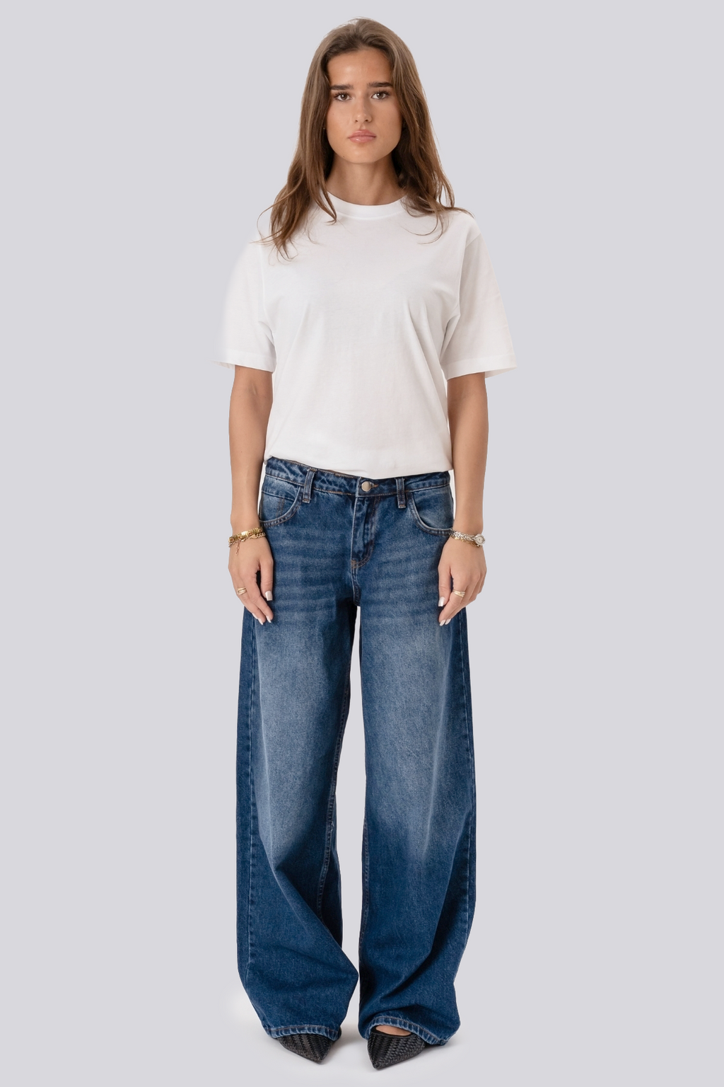 Jeans larghi Serena - Blu medio