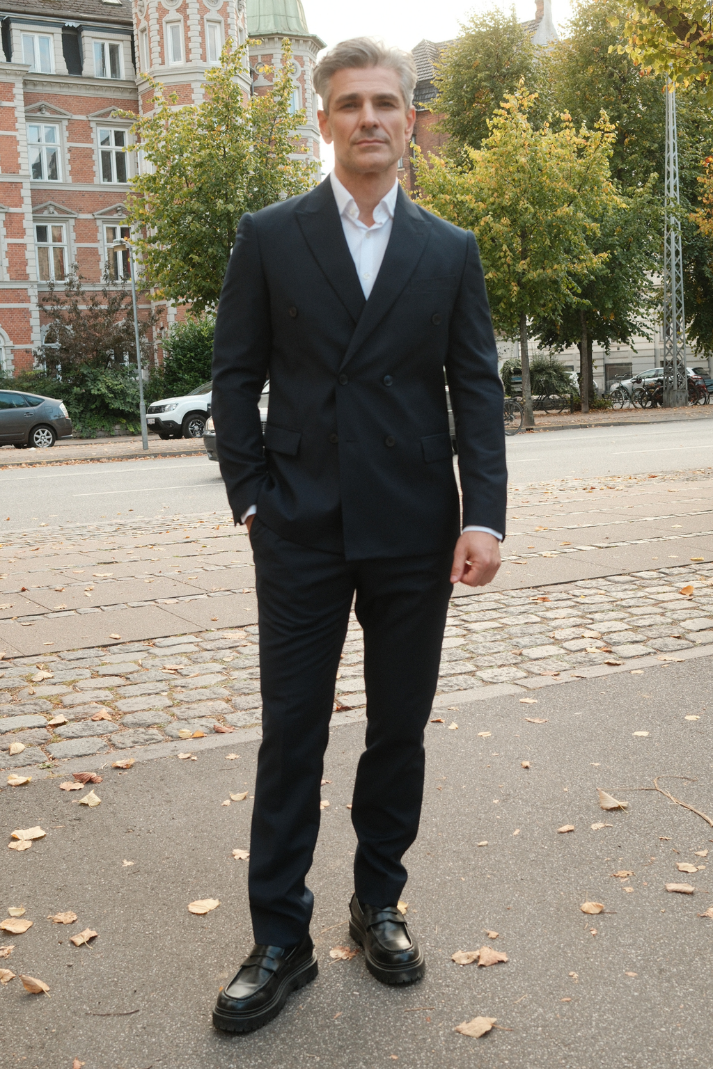 Premium Abito a doppio petto (Nero)