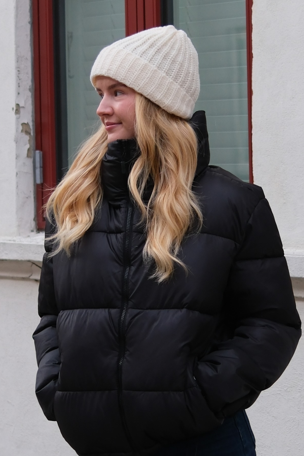 Berretto a coste - Beige chiaro