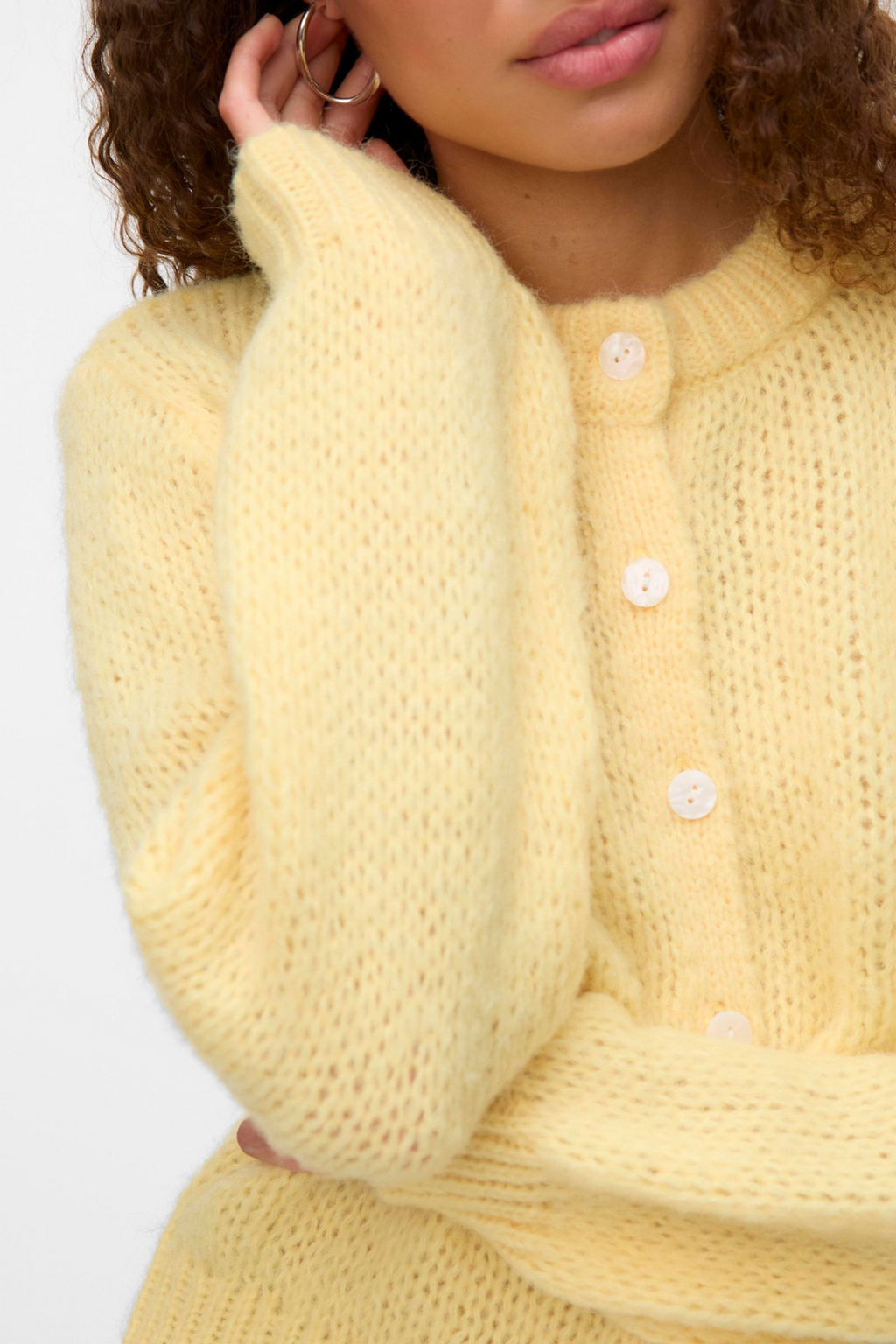 Wilo O -Neck Cardigan - Pale Banana