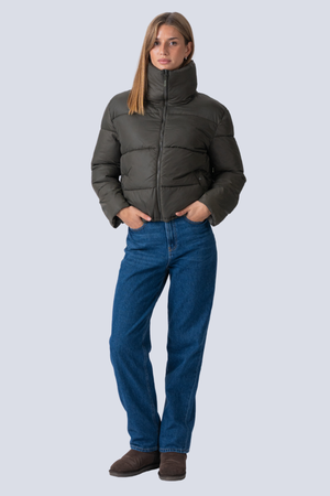 Giacca a puffer corta - Oliva