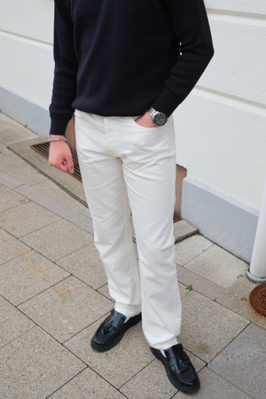 Jeans in forma rilassata - denim bianco