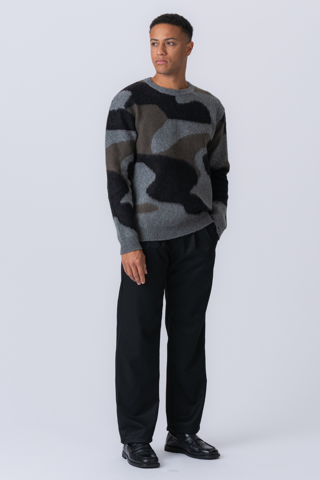 Sebastian Crew Neck Knit - Castlerock Mela