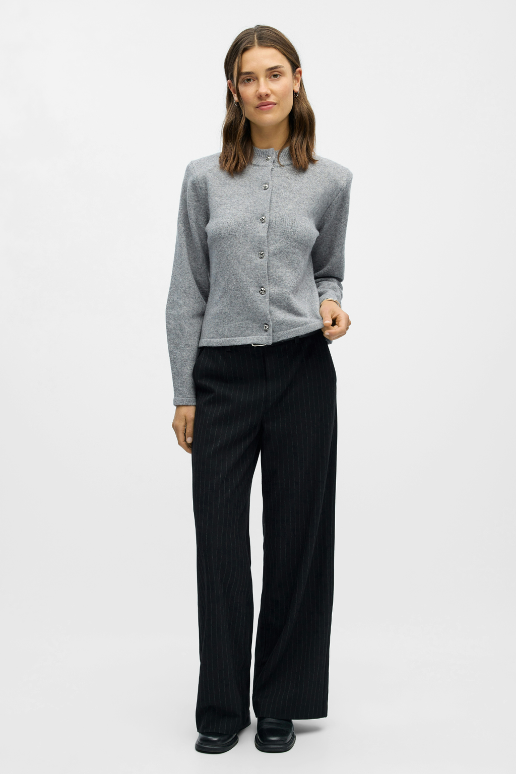 Zari Knit Cardigan - Media grigio medio