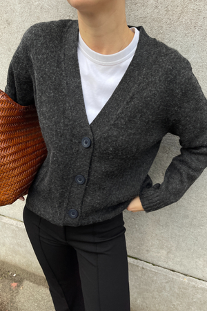 Cardigan a maglia - melange grigio scuro