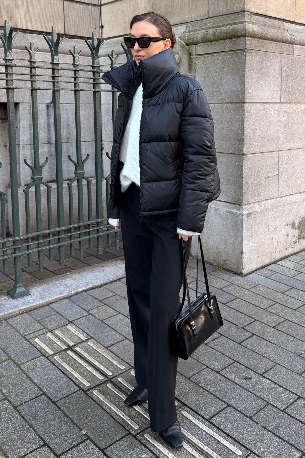 Giacca a puffer corta - Nero