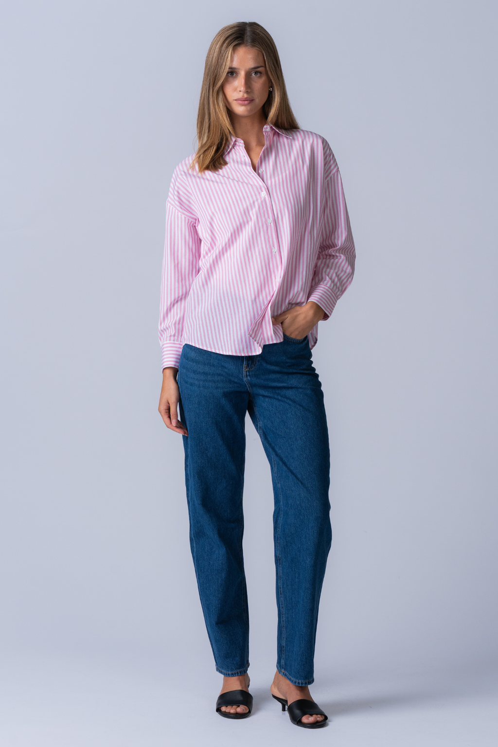 Camicia a strisce Layla - Pink