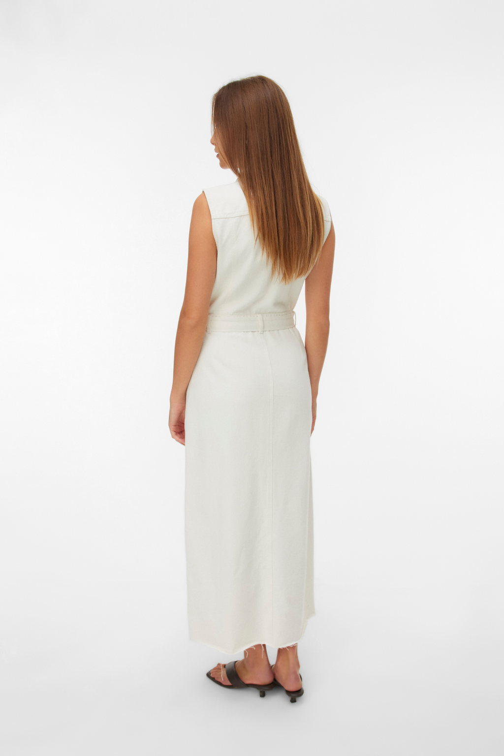 Molly Ank Denim Dress - Ecru