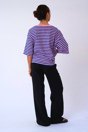 T-shirt Zoe - Blu/Rosa chiaro