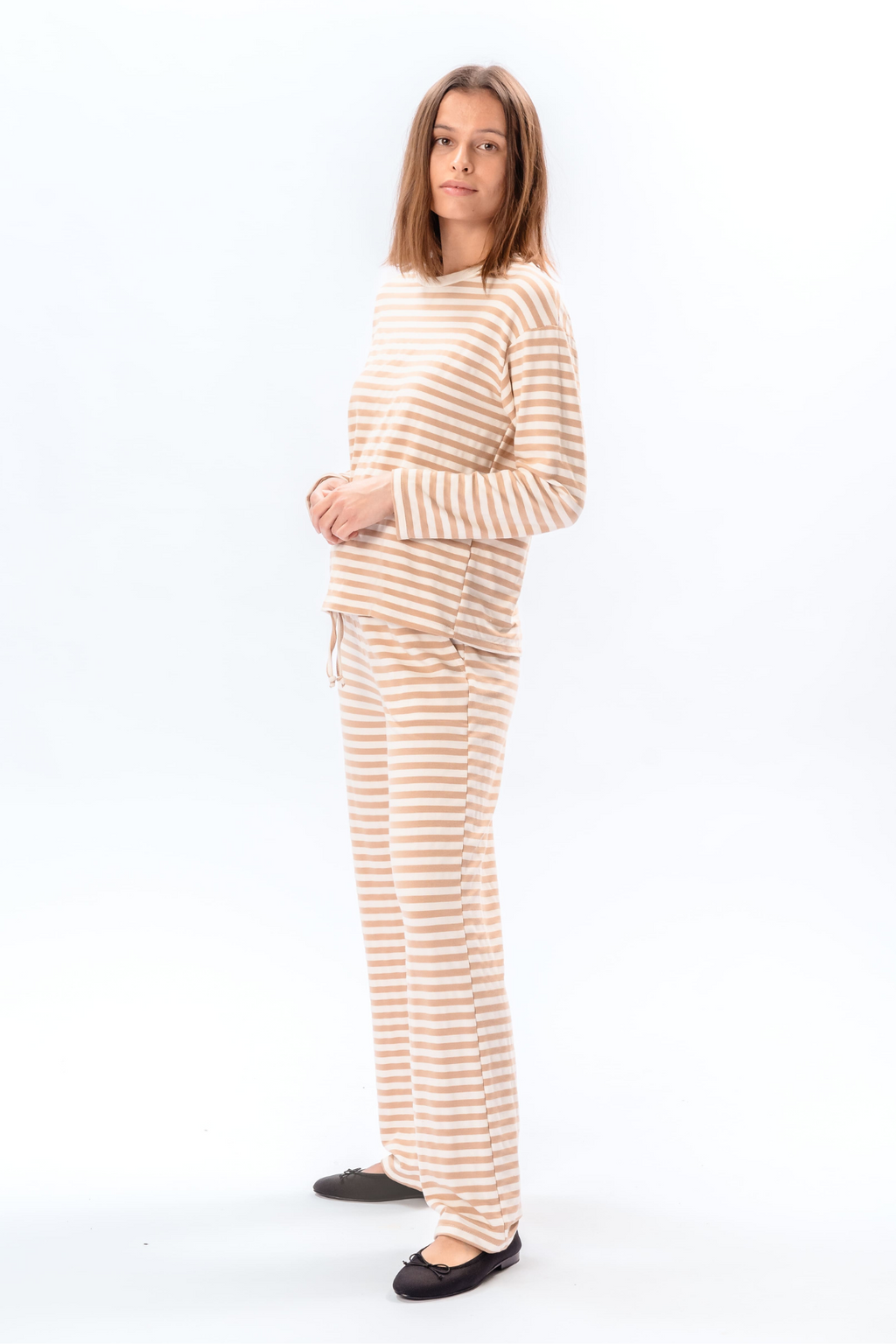 Camicia a righe - Beige