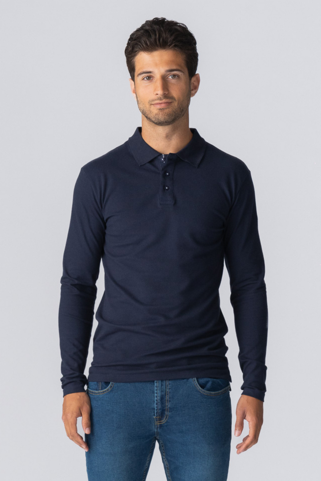 Polo a maniche lunghe muscolari - Navy