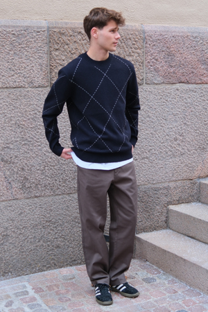 Chino dritto in cotone - Oliva