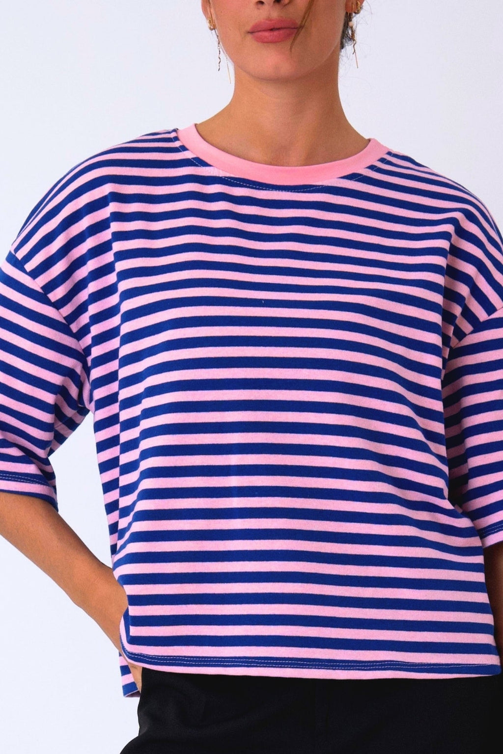 T-shirt Zoe - Blu/Rosa chiaro