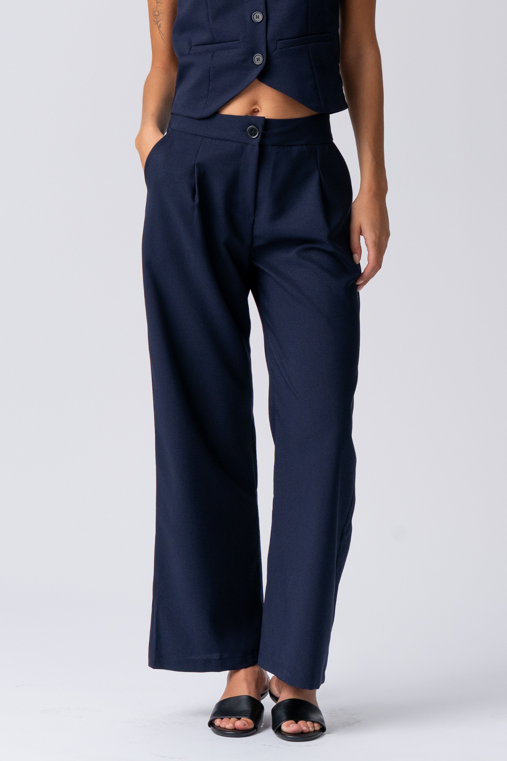 Natalie Vest and Pants (Navy) - Package deal