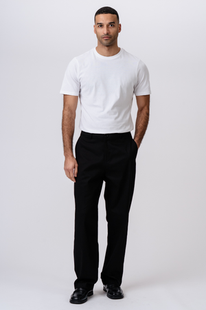 Chino dritto in cotone - Nero