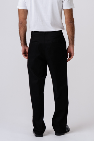 Chino dritto in cotone - Nero