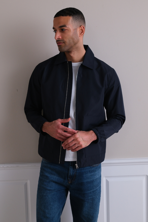 Giacca corta con zip - Blu marino