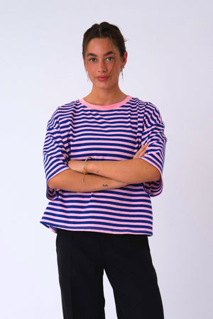 T-shirt Zoe - Blu/Rosa chiaro