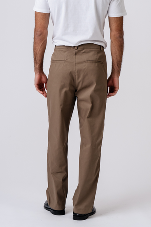 Chino dritto in cotone - Beige