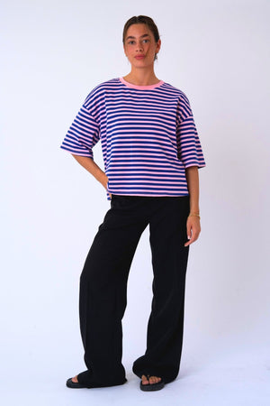 T-shirt Zoe - Blu/Rosa chiaro