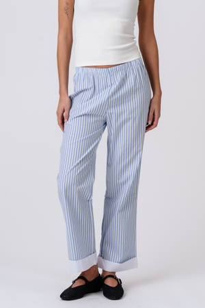 Layla Striped Pants - Azzurro