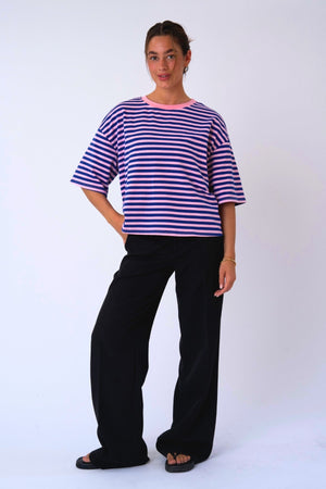T-shirt Zoe - Blu/Rosa chiaro