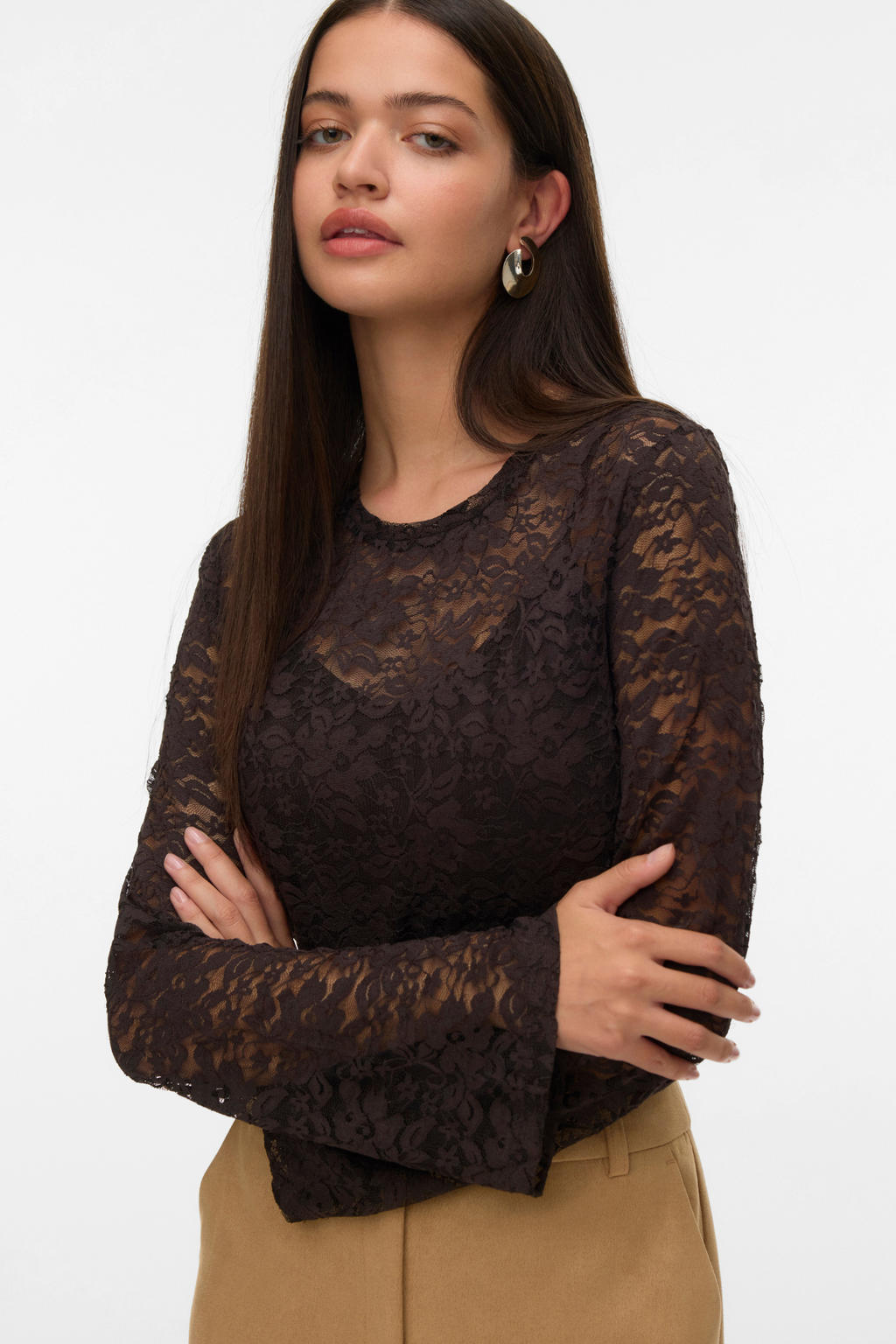 Kanya O-Neck Short Top - Chocolate Torte