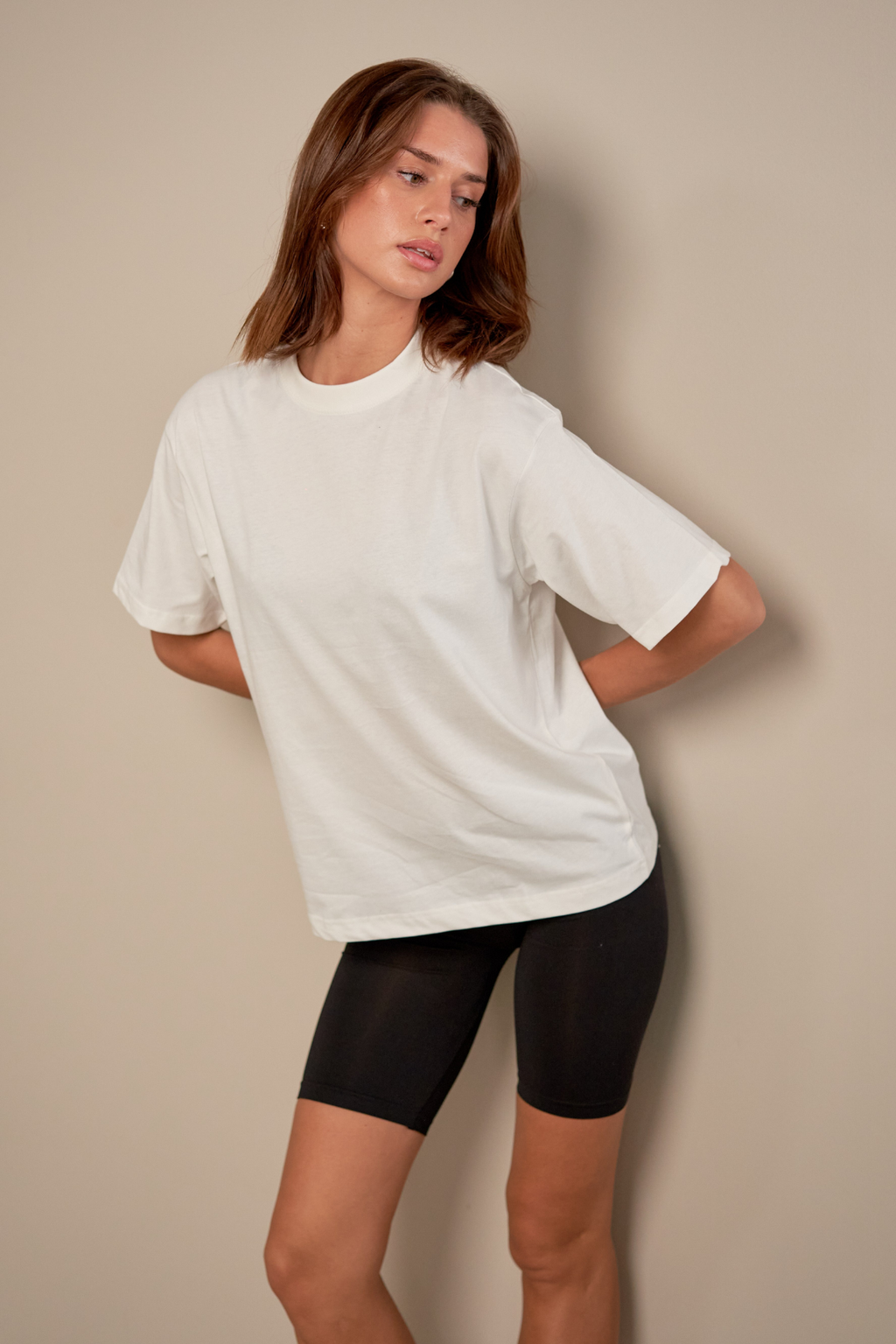 T -shirt Boxfit - Beige leggero