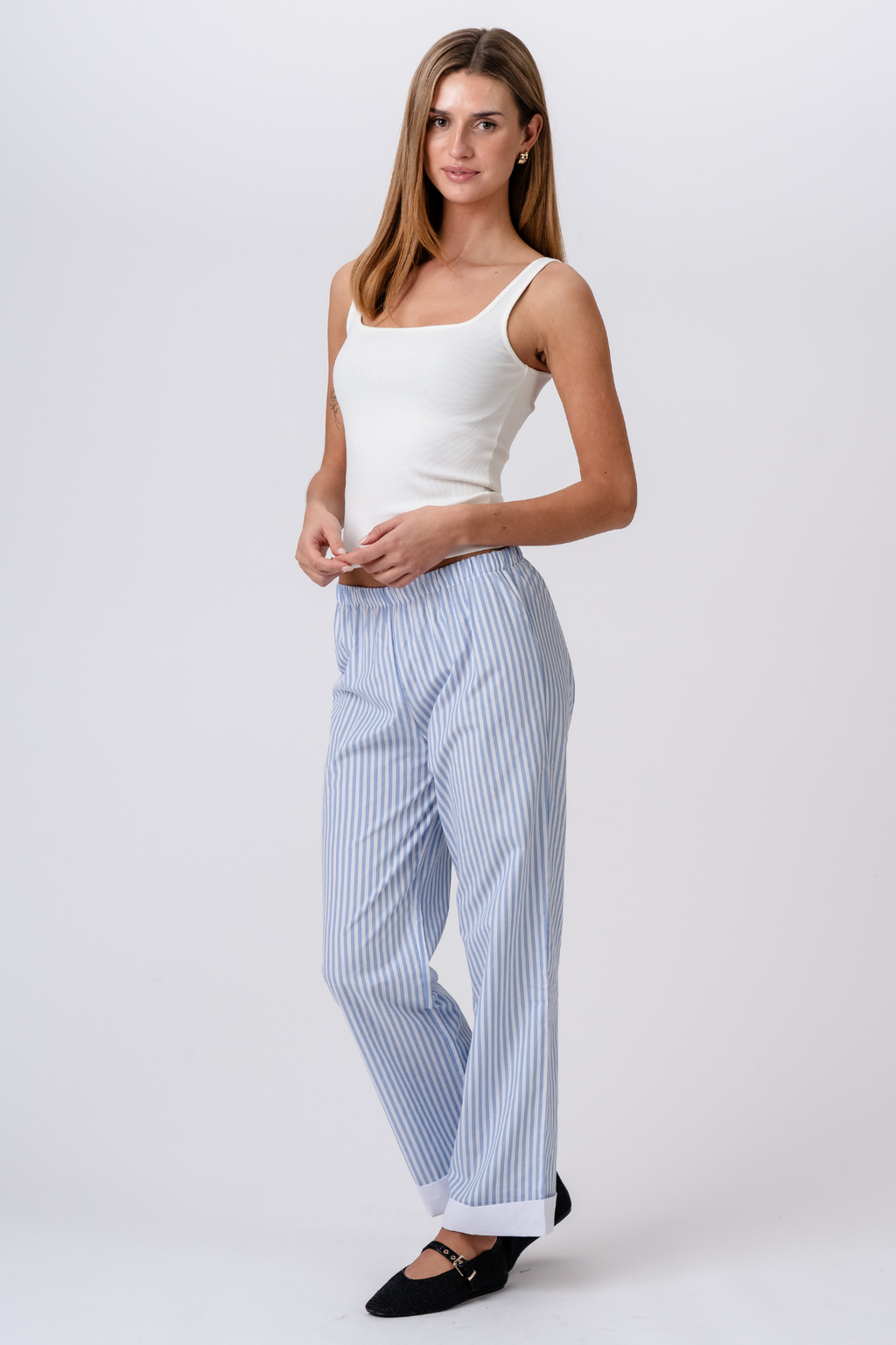 Layla Striped Pants - Azzurro