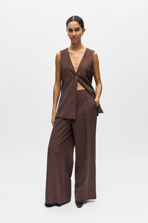 Isla Wide Pants - Marrone