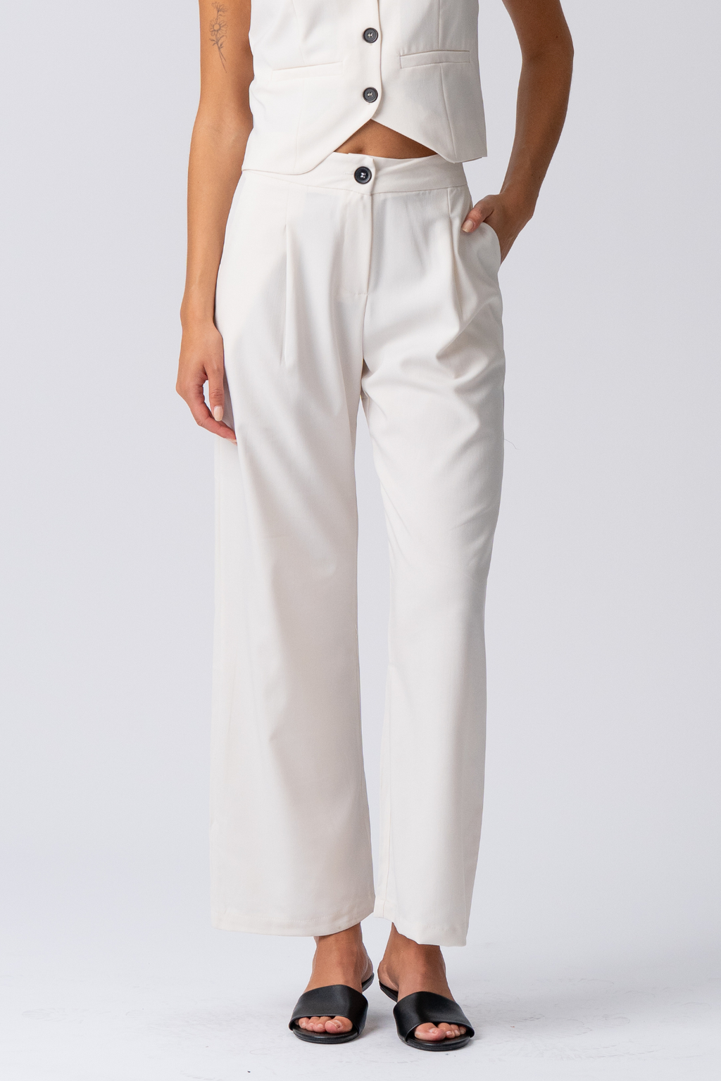Natalie Pants - Beige leggero