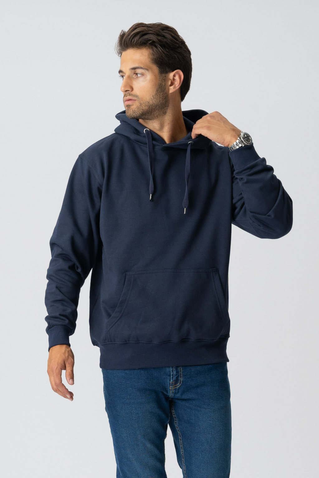 Felpa con cappuccio di base - Navy oscuro