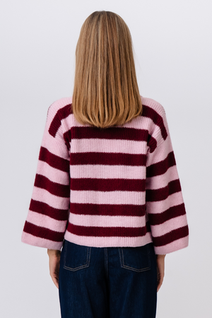 Josie Polo Knit - Pink/ Burgundy