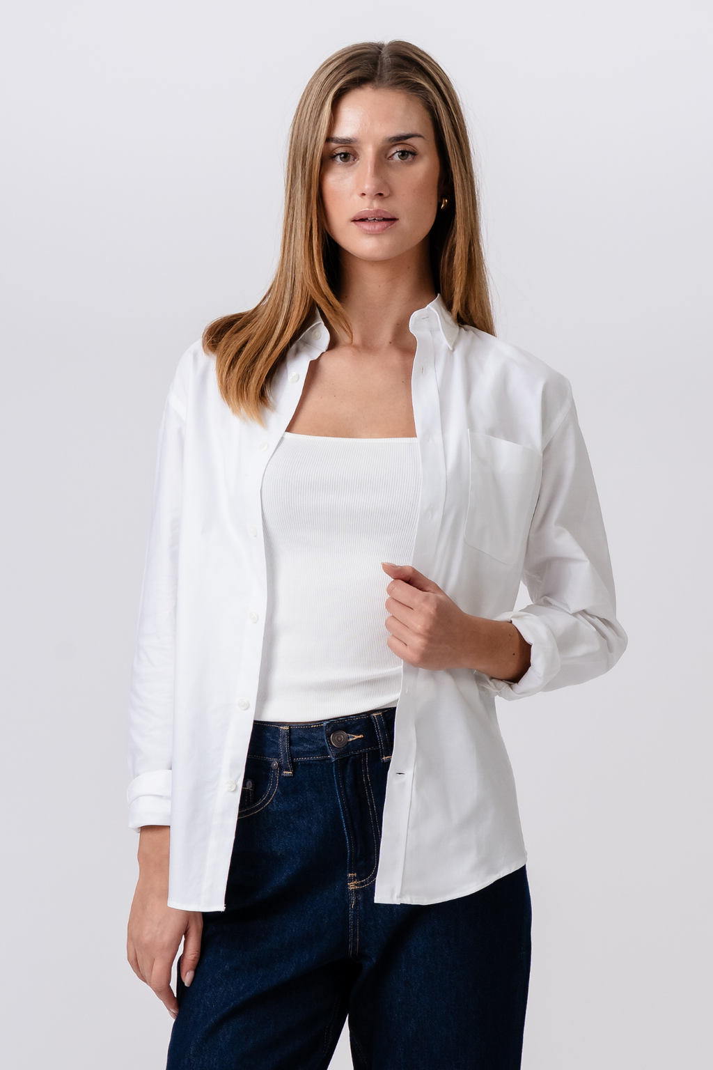 Fidanzato oxford camicia - bianco