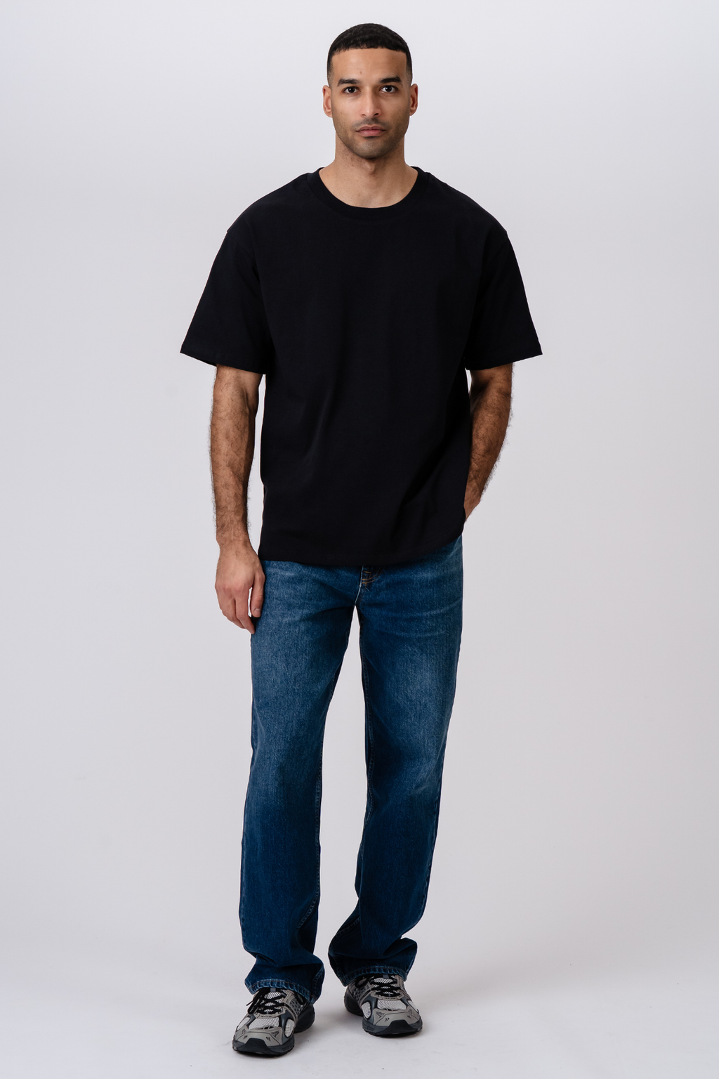 T-shirt boxfit pesante - Nero