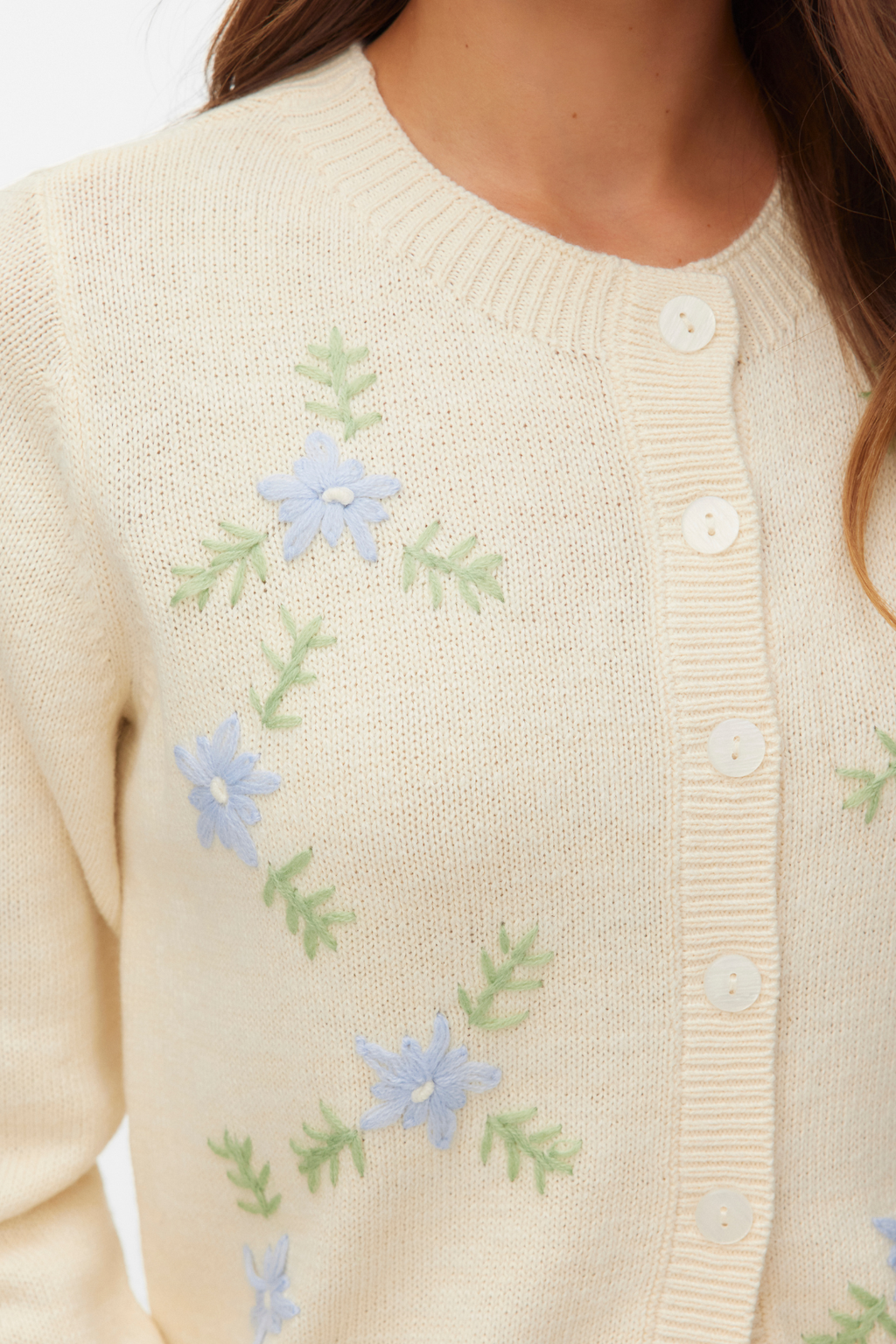 Cardigan con scollo a O Camille - Betulla