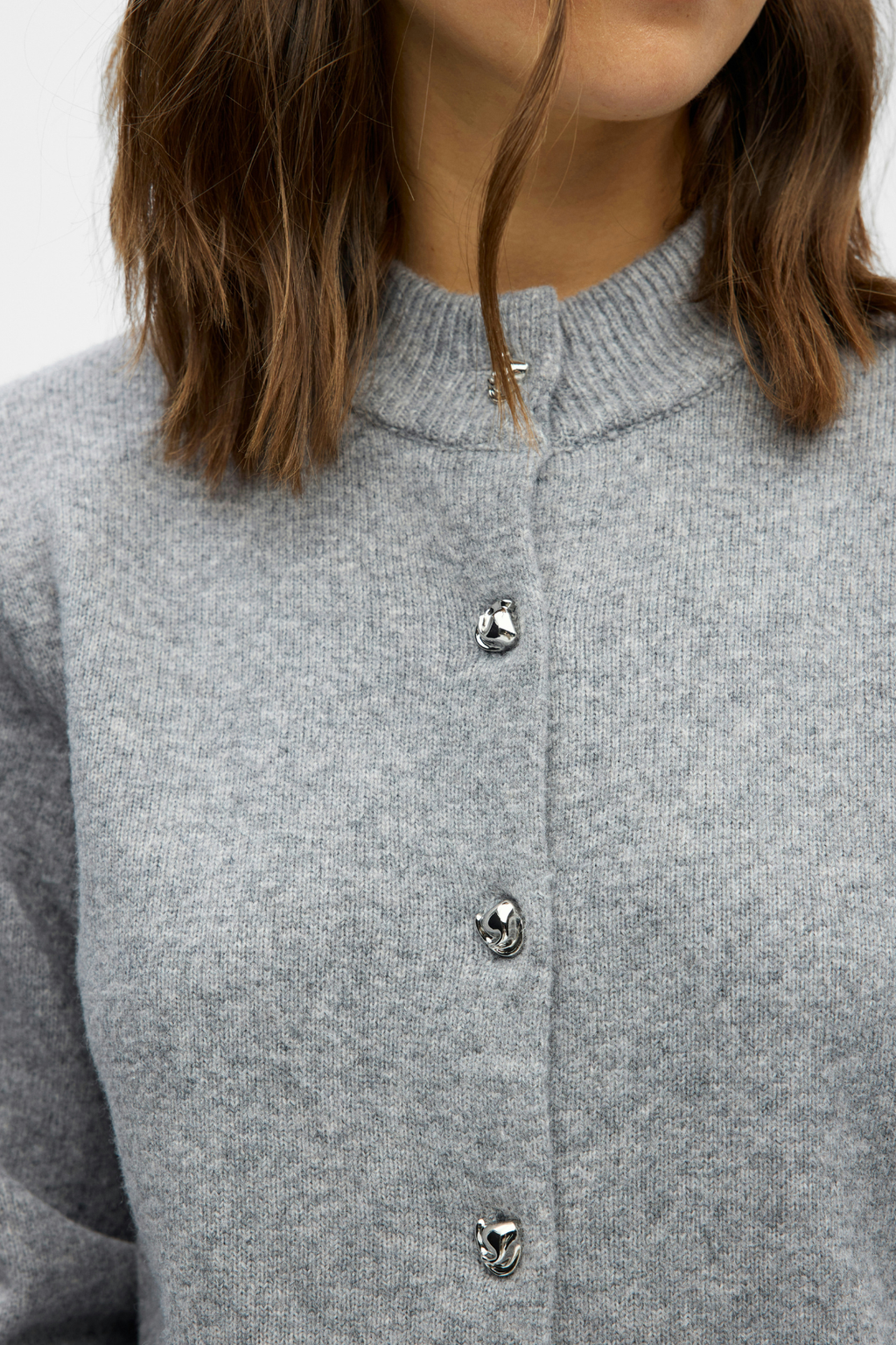 Zari Knit Cardigan - Media grigio medio